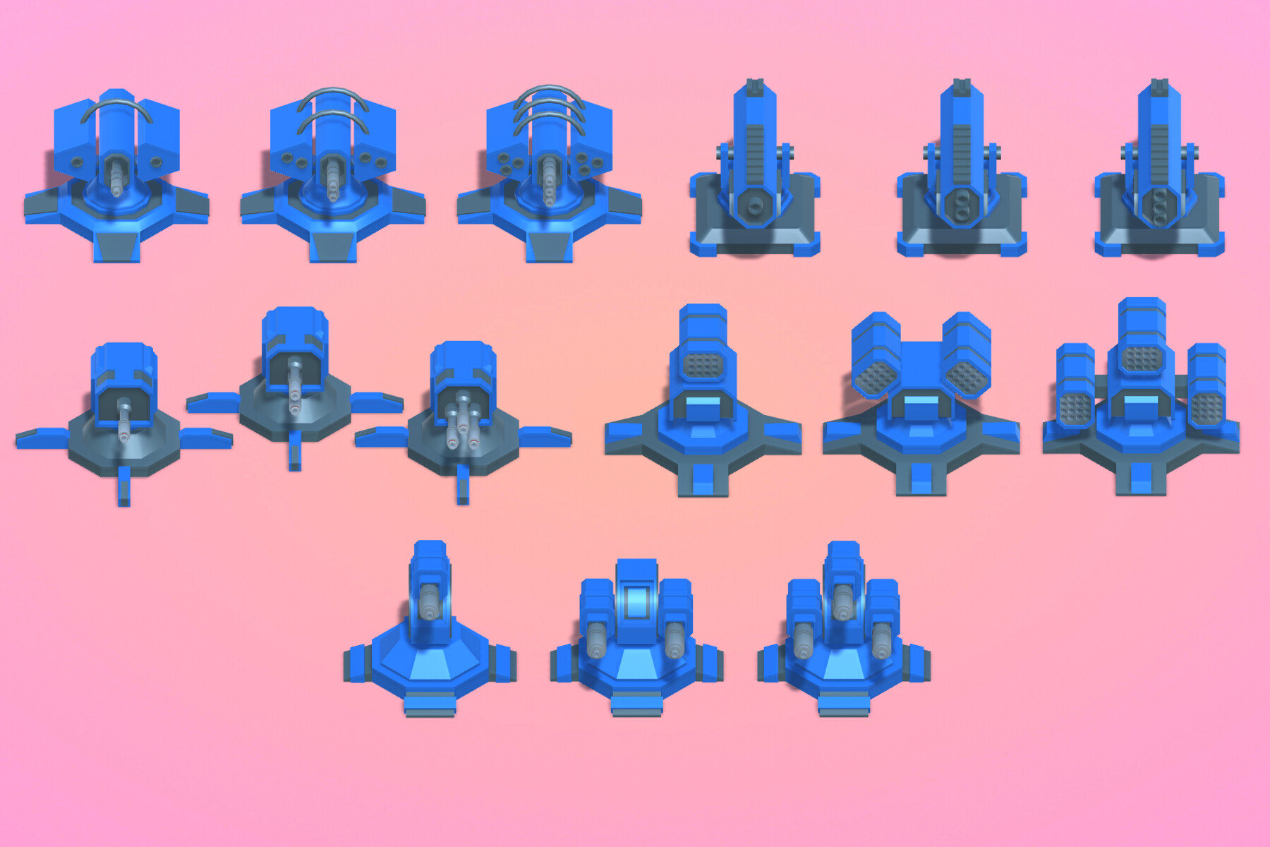 ArtStation - Sci-Fi Low Poly Turret Pack | Game Assets