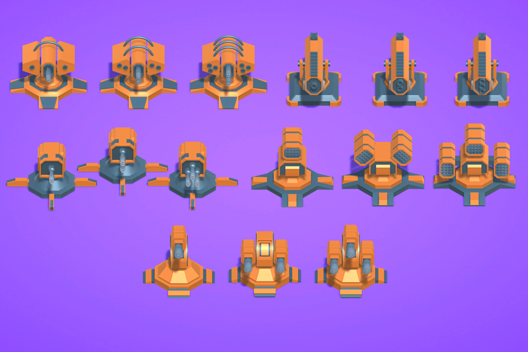 ArtStation - Sci-Fi Low Poly Turret Pack | Game Assets