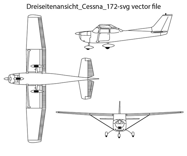 ArtStation - Dreiseitenansicht Cessna 172-svg vector file | Artworks