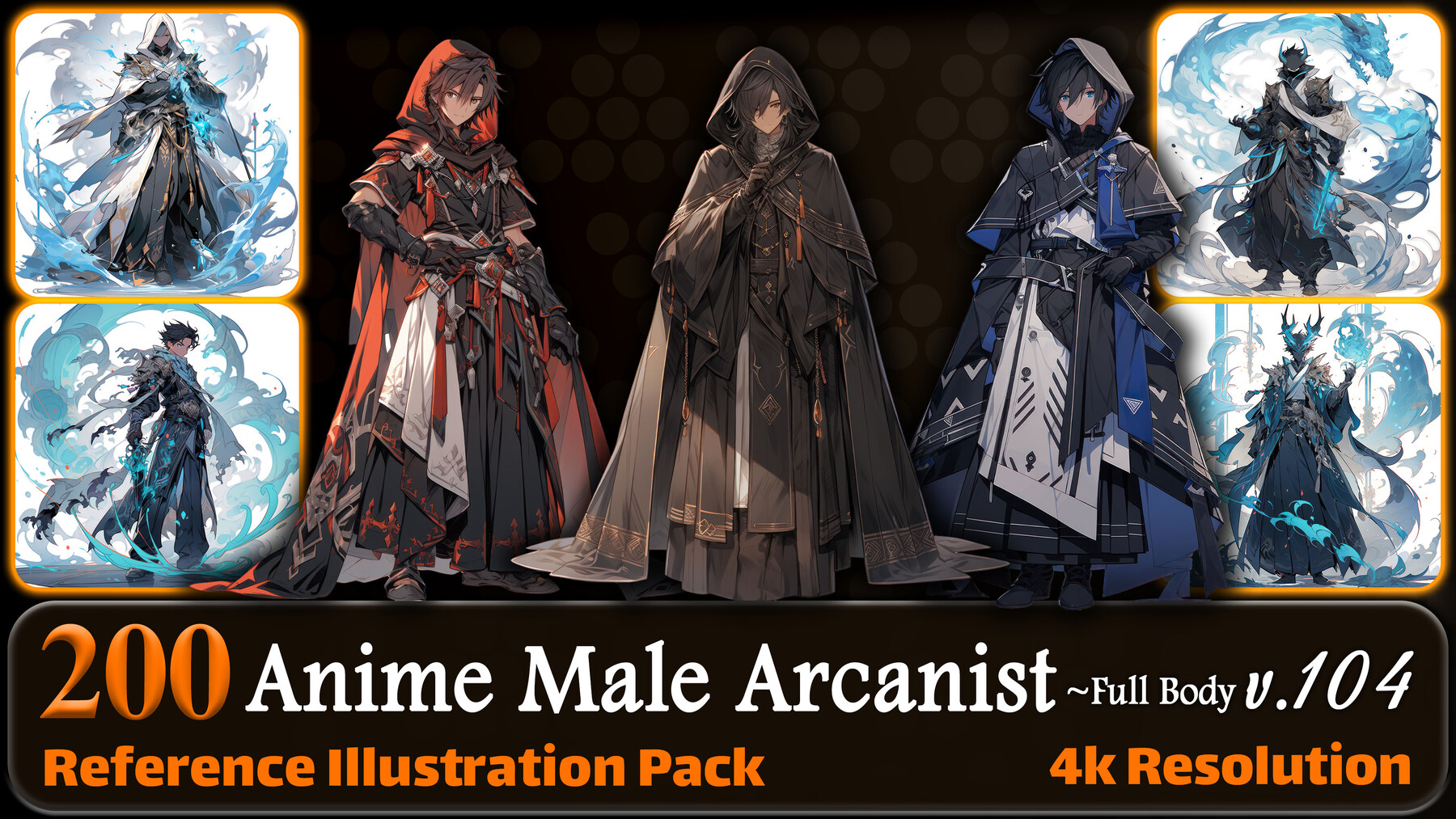 ArtStation - 200 Anime Male Arcanist (Full Body) Reference Pack | 4K ...