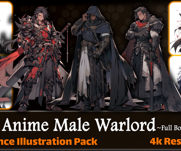 ArtStation - 200 Anime Male Warlord (Full Body) Reference Pack | 4K | v ...