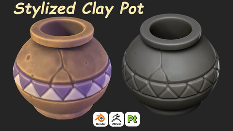 Stylized Clay Pot For Games 3D Art / Tutorial