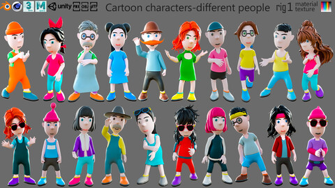 Cartoon characters-different people