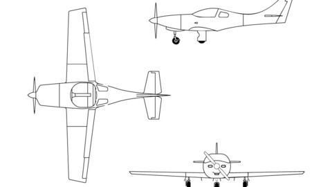 Dreiseitenansicht Lancair 235-svg vector file