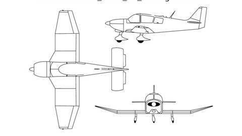 Dreiseitenansicht Robin DR 400-svg vector file