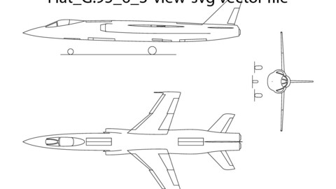 Fiat G.95 6 3-view-svg vector file