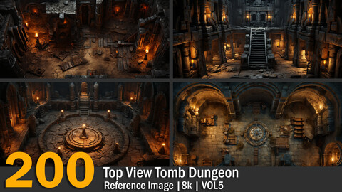 Top View Tomb Dungeon | Reference Images | 8K | VOL5