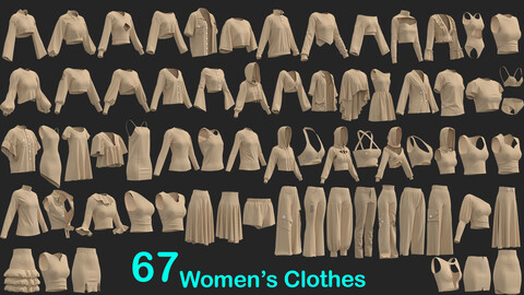 67 Women's Clothes . Marvelous / CLO Project file - OBJ - FBX