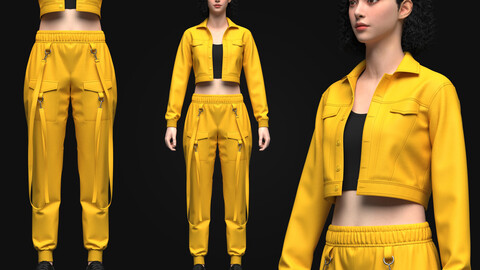 Womens Street wear Outfit 3d Model