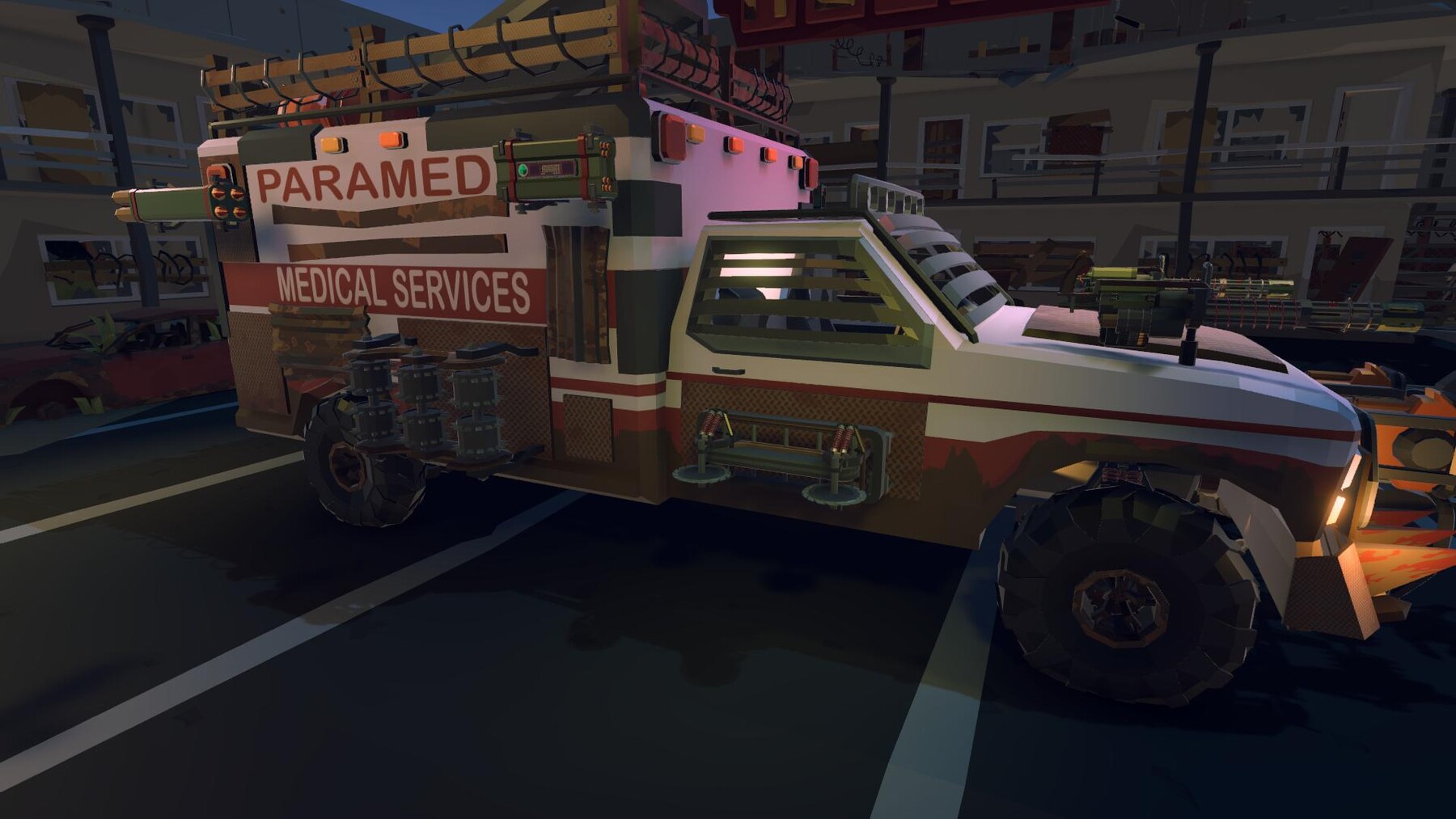 ArtStation - Low Poly Post Apocalypse Ambulance | Game Assets