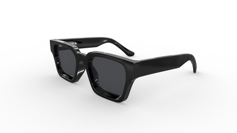 Square Frame Sunglasses 3D model