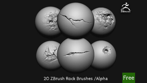 20 ZBrush Sculpted Rock Brushes Free