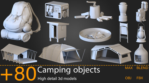 +80-Camping objects -Kitbash -vol.02