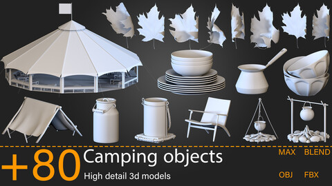 +80-Camping objects -Kitbash -vol.03