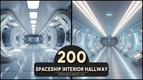Spaceship Interior Hallway 4K Reference/Concept Images