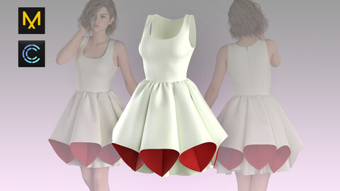 Dress (MD/ Clo3d zprj project + fbx +obj)