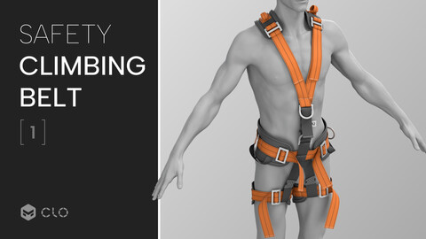 Safety Climbing Belt 01 - Marvelous Designer, CLO 3D