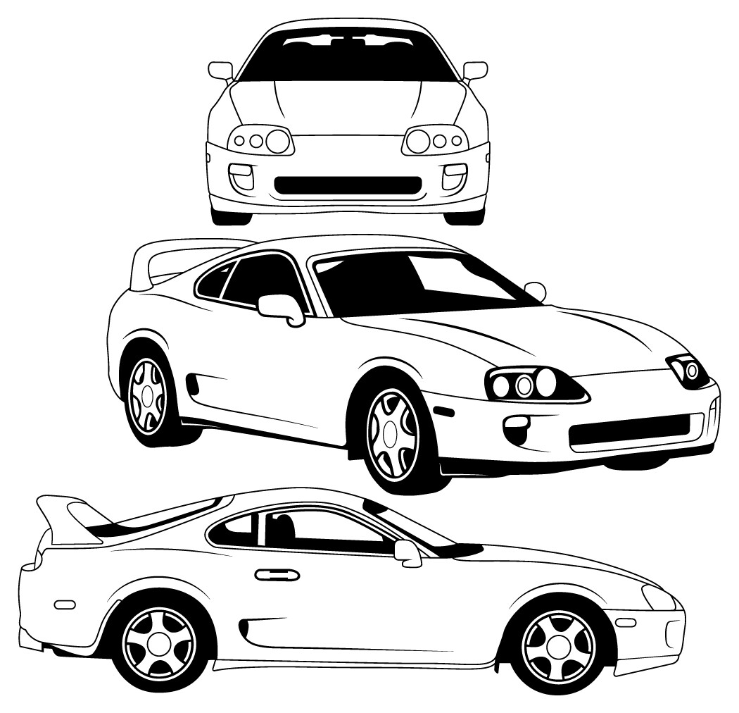 ArtStation - Toyota Supra 1993 Blank,outline vector,SVG Badge, DXF, CNC ...