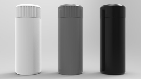 SLEEK MINIMAL WATER BOTTLE WITH WATER LEAK PROOF LID, KNURLINGS AND HEAT RESISTIVE DOUBLE WALL CYLLINDER DESIGN STL FILES FOR 3D PRINT