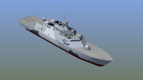 LCS1 Littoral Combat Ship Low-poly 3D model