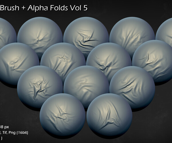 ArtStation - 60 ZBrush Brush + Alpha Folds Vol 5 | Brushes