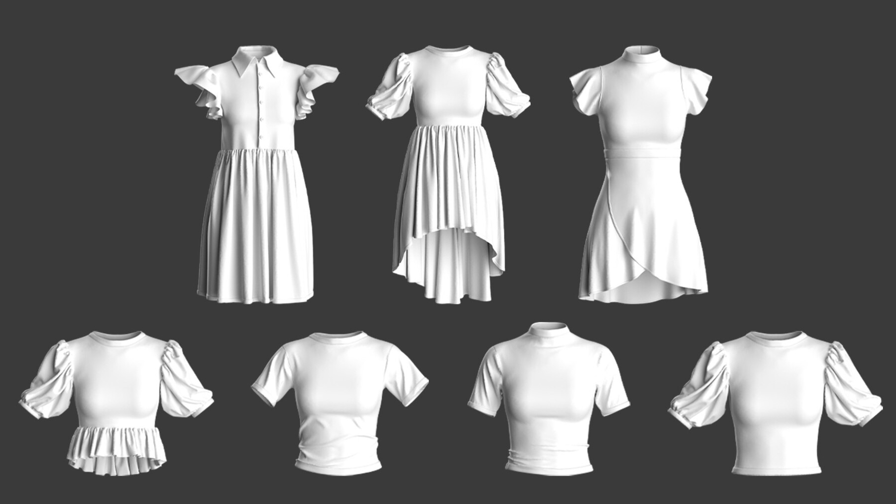 ArtStation - 30 woman`s clothes | Game Assets