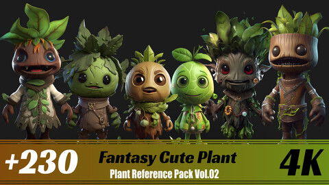 +230 Fantasy Cute Plant | 4K | Plants Reference Pack Vol.02