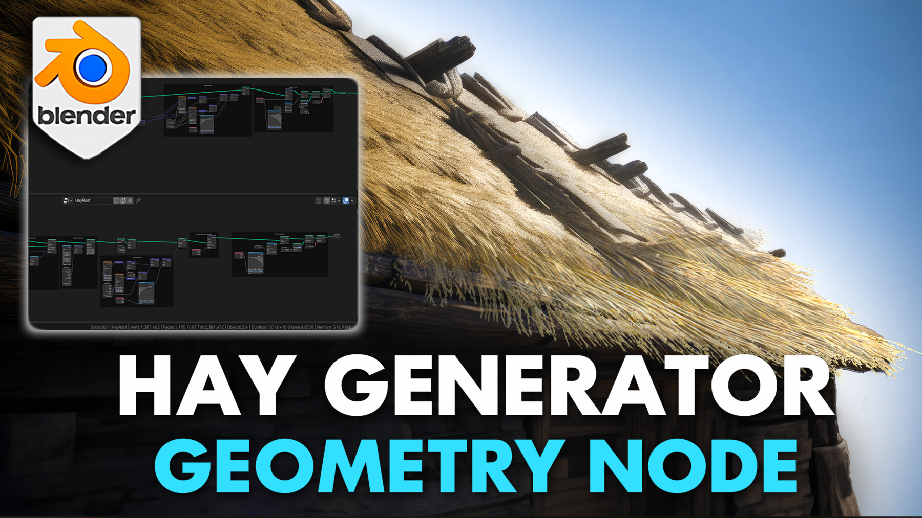 ArtStation - Blender 4 Hay Roof Geometry Node | Resources