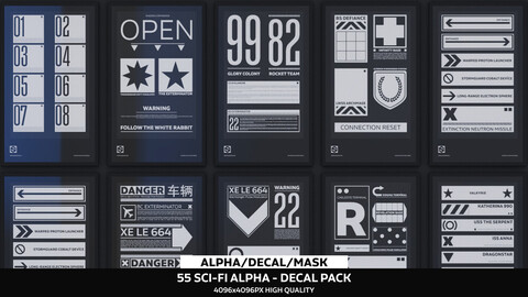 Oxygen Alpha-Decal Maps Pack Series - 55 Unique Alpha-Decal Map