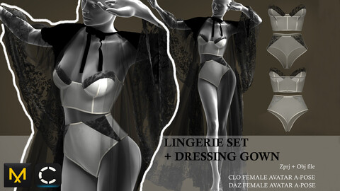 LINGERIE SET + DRESSING GOWN