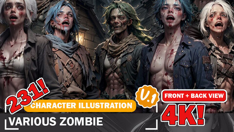 231 Undead Realm Zombies Character References Designs Reference Art V1 4K