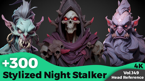 +300 Stylized Night Stalker Head References(4k)