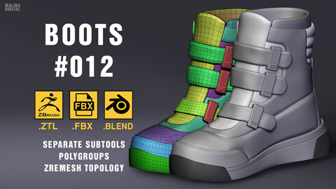 Boots #012. ZTL, FBX, BLEND