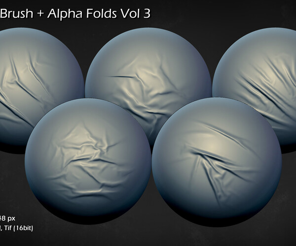 ArtStation - 60 ZBrush Brush + Alpha Folds Vol 03 / ZBP + PSD + TIF ...