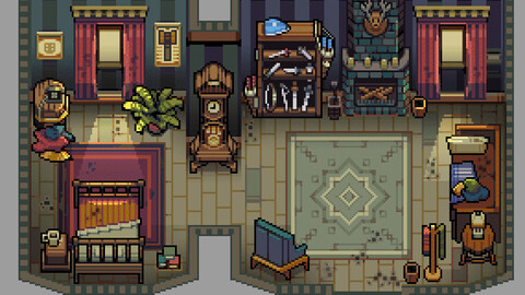 Cozy interiors game assets