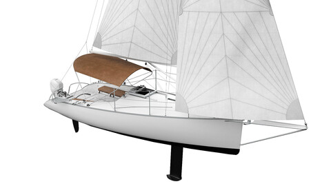 Small Sail Yacht White