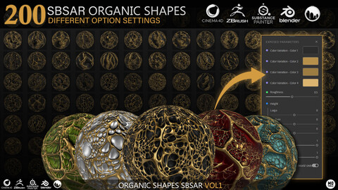 200 SBSAR Organic Shapes Materials