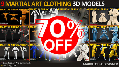 9 Martial Art Clothing pack. (Full Body) 75 %