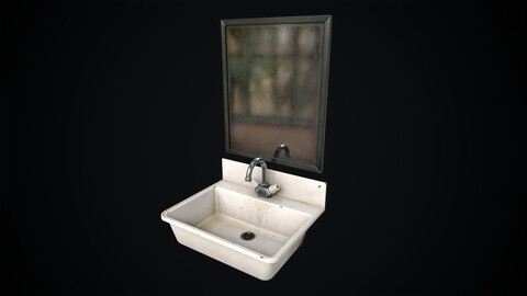 Metal Sink and Mirror