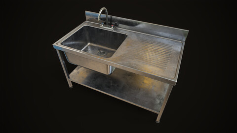 Metal industrial sink