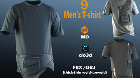 9 men's T-shirts