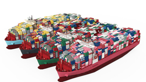 CONTAINER SHIP H Class Low-poly