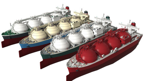 LNG Gas Carrier Low-poly