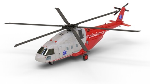 Medical helicopter lowpoly