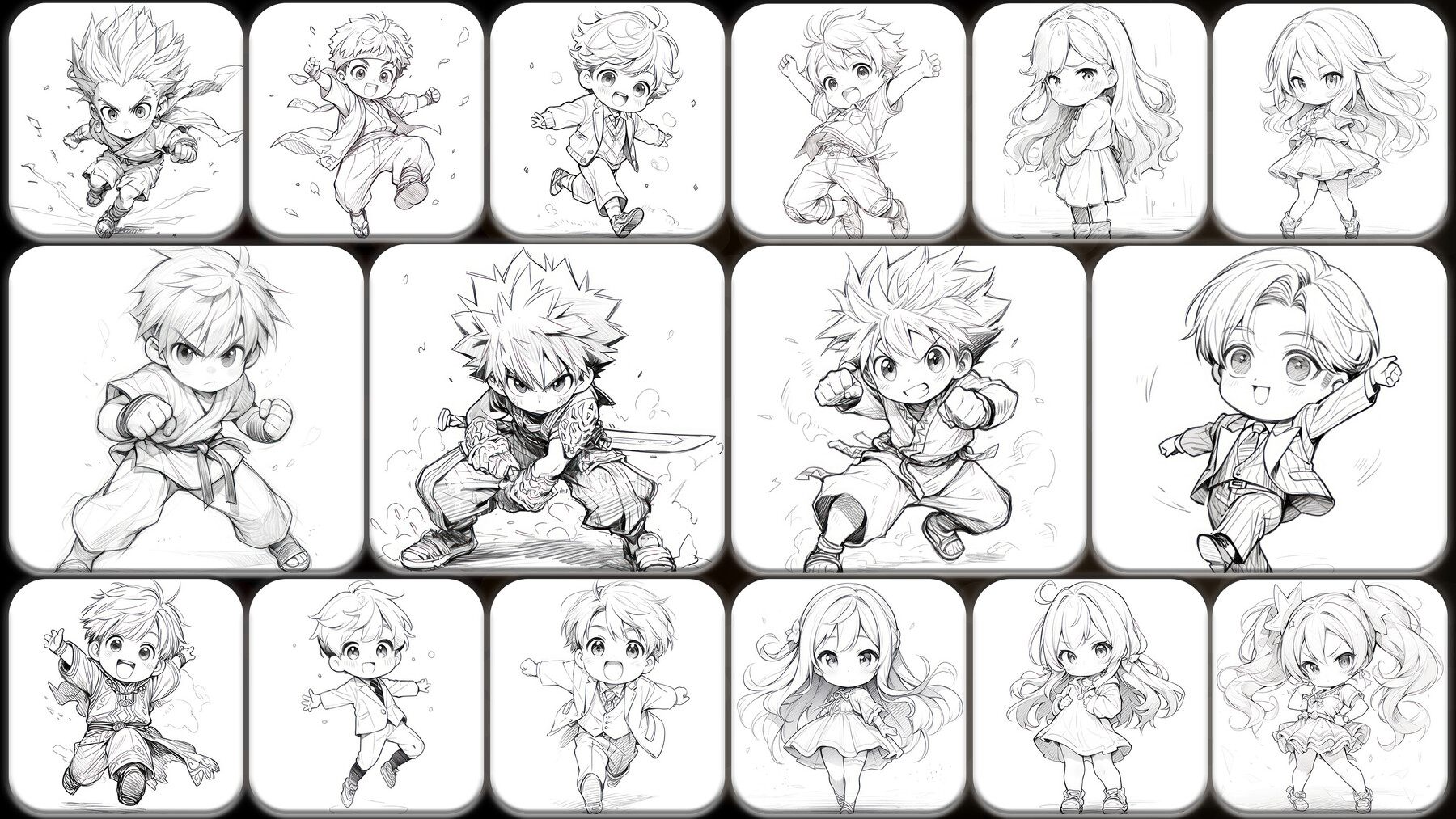 ArtStation - 2200 Pencil Drawings of Manga Character (Full Body ...