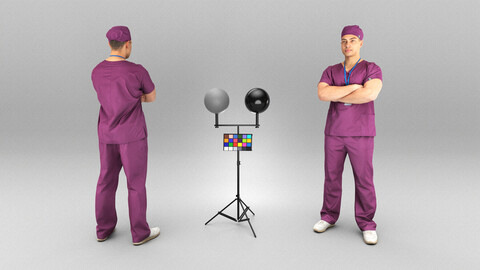 Male doctor standing with crossed arms 424