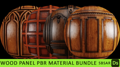 Wood Panel PBR Material Bundle (sbsar 2k textures)