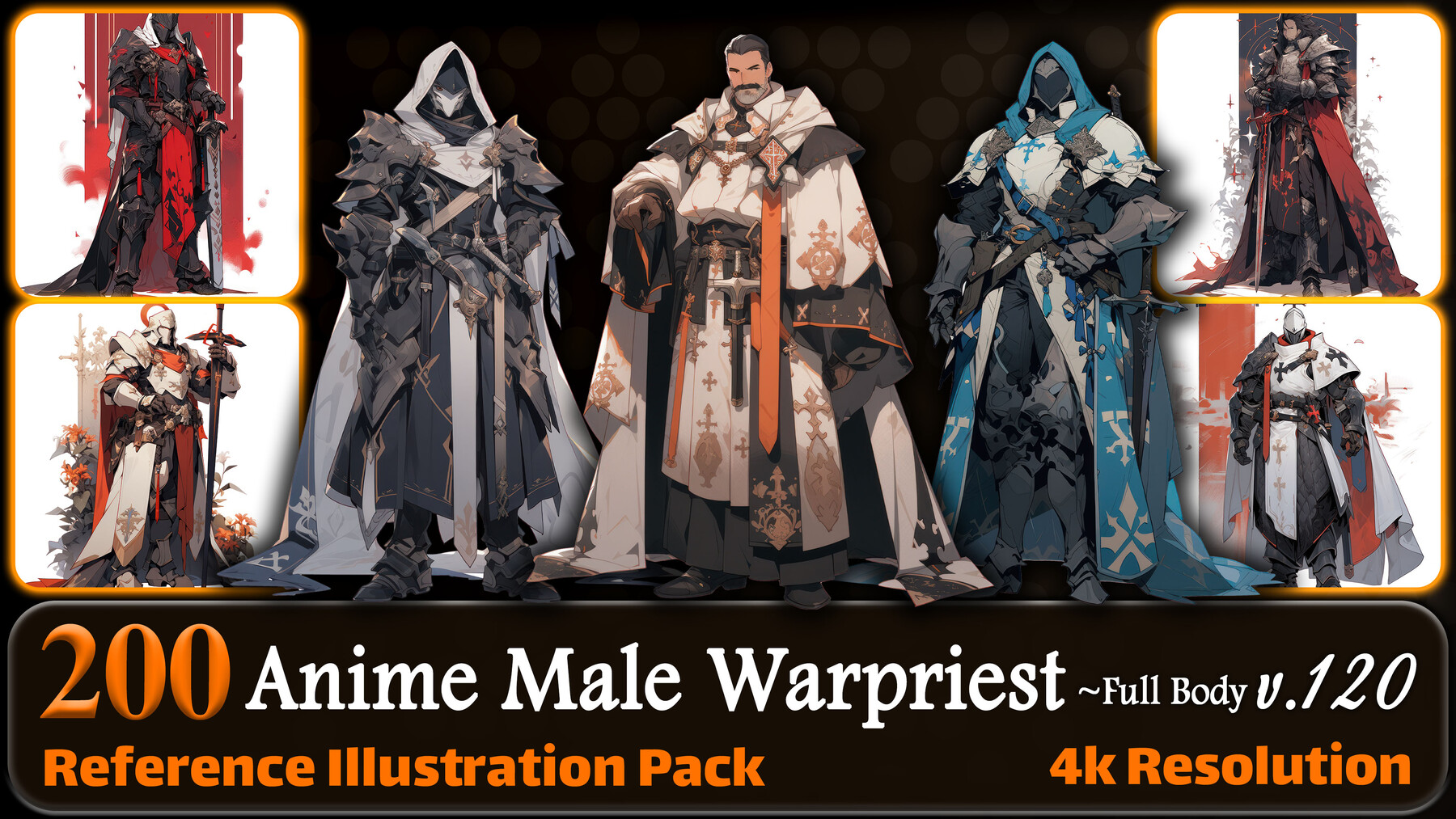 ArtStation - 200 Anime Male Warpriest (Full Body) Reference Pack | 4K ...