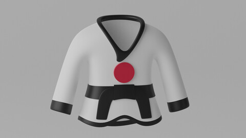 apanese Karate Uniform Suit 3D model