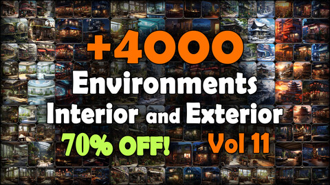 4000 Environments (Interior and Exterior) Reference Pack | MEGA Bundle | 4K | v.11